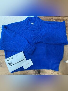 BABAA no15 in winterskies 100% Spanish wool jumper